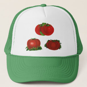 Vintage Red Ripe Tomatoes Food, Fruits, Vegetables Trucker Hat