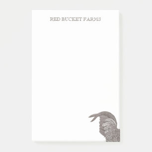 Vintage Red Rooster Farm Post-it Notes