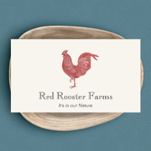Vintage Red Rooster Farm to Table Catering 2 Business Card