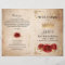 Vintage Red Rose and Gold Quinceanera Program