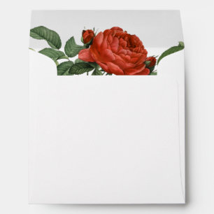 Vintage Red Rose Botanical Self-Addressed Envelopes