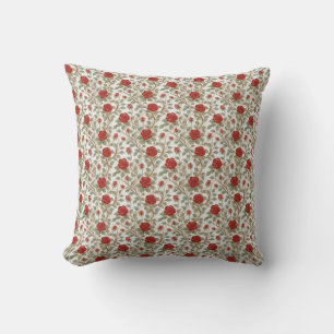 Vintage Red Rose Cushion