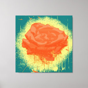 Vintage Red Rose Fine Art Canvas Print