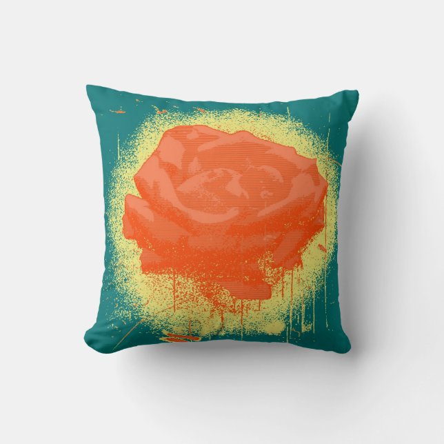 Vintage Red Rose Fine Art Cushion (Front)
