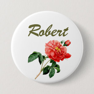 vintage red rose flowers name pin