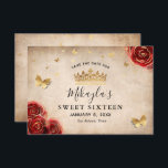 Vintage Red Rose Gold Parchment Elegant Save The Date<br><div class="desc">Searching for elegant save the date ideas for a red and gold party theme? These beautiful, easy DIY template save the date invitations make it simple for you to create your own vintage fairytale princess themed stationery. The pretty botanical floral watercolor artwork by Raphaela Wilson depicts dark red roses accented...</div>