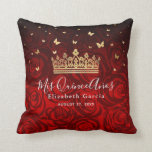 Vintage Red Rose Gold Quinceanera Mis Quince Anos Cushion<br><div class="desc">Looking for glamourous quinceanera pillow ideas or a complete set to match your party theme? Create your own custom personalised quinceanera pillows on this easy elegant DIY template that you can add optionally add your Mis Quince Anos photo to. The beautiful floral design illustrated by the artist Raphaela Wilson ties...</div>