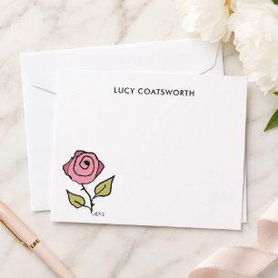 Vintage Red Rose Hand-Illustrated Elegant Card