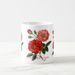 Vintage Red Rose Illustration Thunder_Cove Coffee Mug