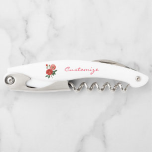 Vintage Red Rose Illustration Thunder_Cove Corkscrew