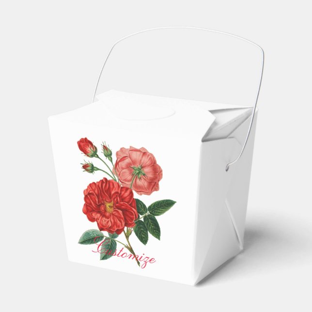 Vintage Red Rose Illustration Thunder_Cove Favour Box (Front Side)
