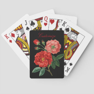 Vintage Red Rose Illustration Thunder_Cove Playing Cards