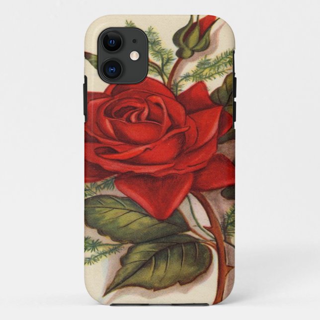 Vintage, Red Rose iPhone 5 Barely There Case (Back)