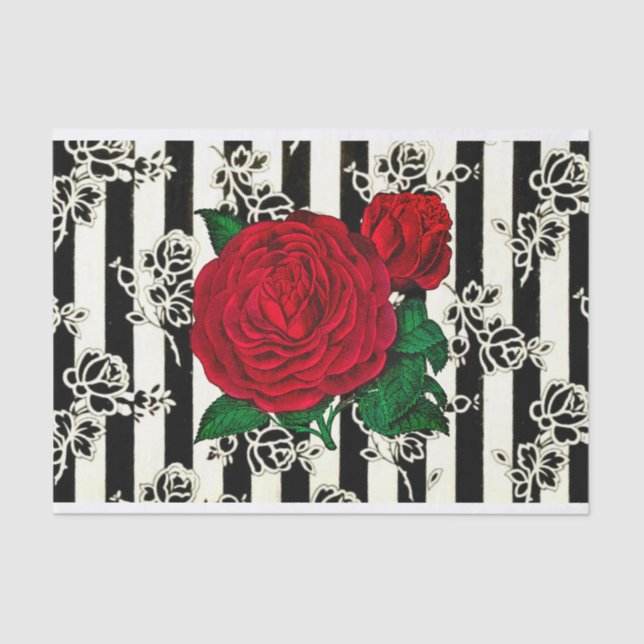 Vintage Red Rose Tissue Paper (Front)