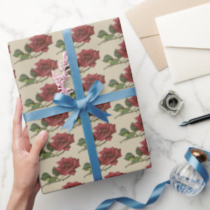 Vintage Red Rose wrapping paper