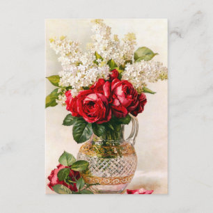 Vintage Red Roses and Baby’s Breath Invitations