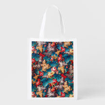 Vintage red roses and lilac floral pattern