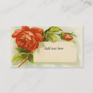 Vintage, Red Roses, Business Card