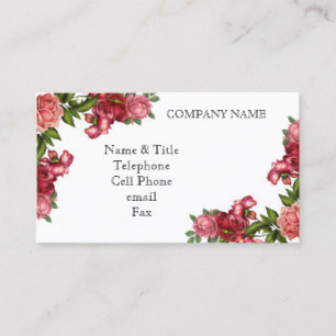 Vintage Red Roses Business Card
