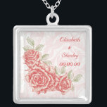 Vintage red roses custom necklace<br><div class="desc">Vintage red roses custom necklace.</div>