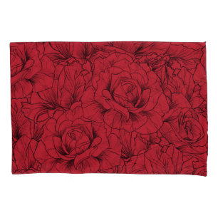 Vintage Red Roses Elegance Pillowcase