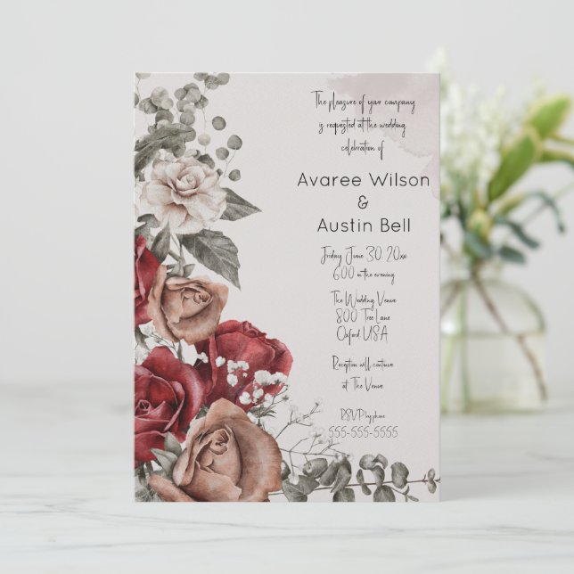 Vintage Red Roses Wedding (Standing Front)