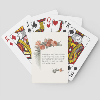 Vintage Red Roses Wedding Favour Deck Playing Cards