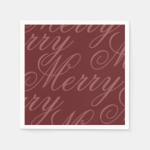 Vintage Red Script Merry Christmas Party Paper