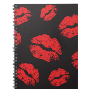 vintage red seamless pattern on black background. notebook