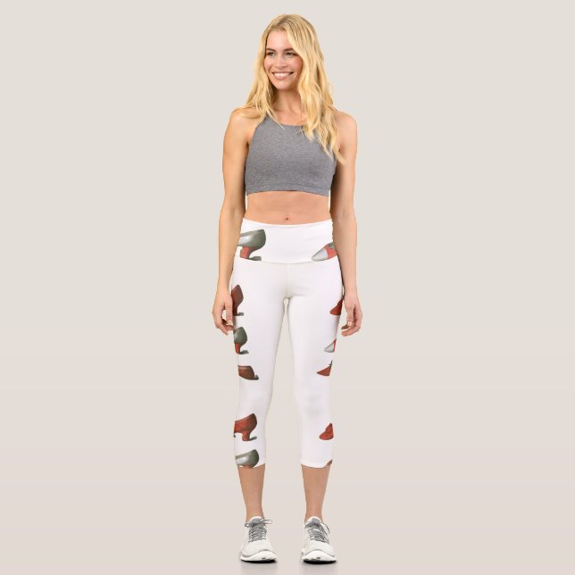 Vintage Red Shoes   Capri Leggings (Front)