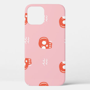 Vintage Red Skull Head Pattern iPhone 12 Case