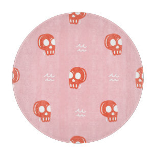 Vintage Red Skull Head Pattern Cutting Board