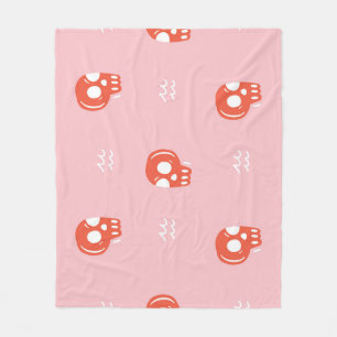 Vintage Red Skull Head Pattern Fleece Blanket