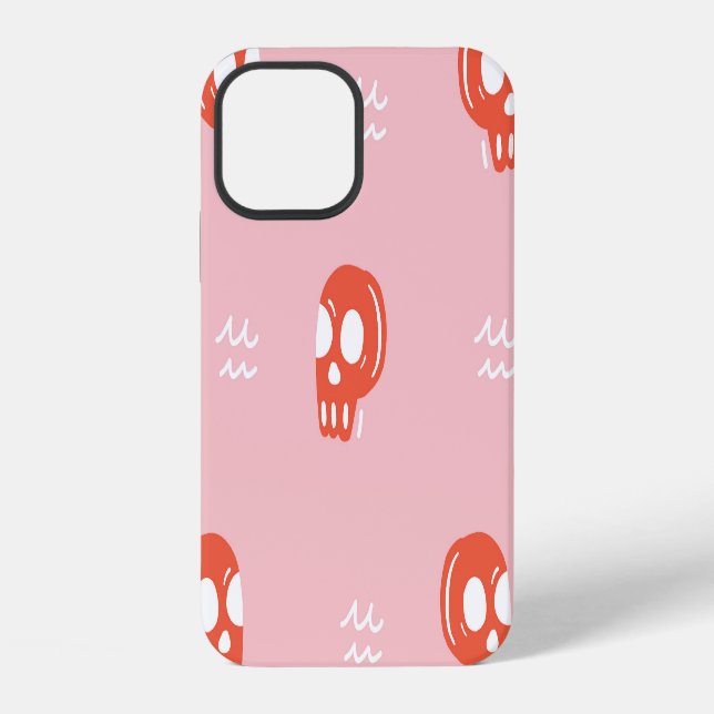 Vintage Red Skull Head Pattern iPhone Case (Back)