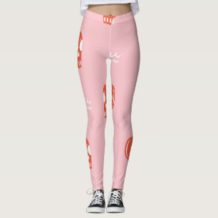 Vintage Red Skull Head Pattern Leggings