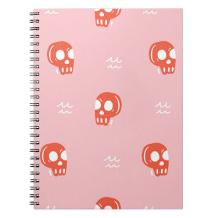 Vintage Red Skull Head Pattern Notebook