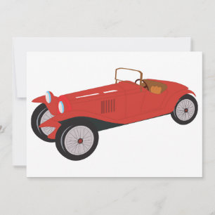 Vintage Red Sports Car Classic Open-Top Roadster Invitation