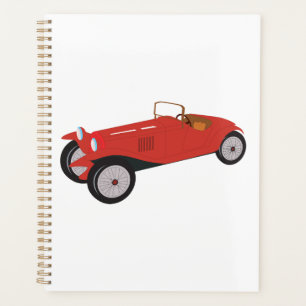 Vintage Red Sports Car Classic Open-Top Roadster Planner