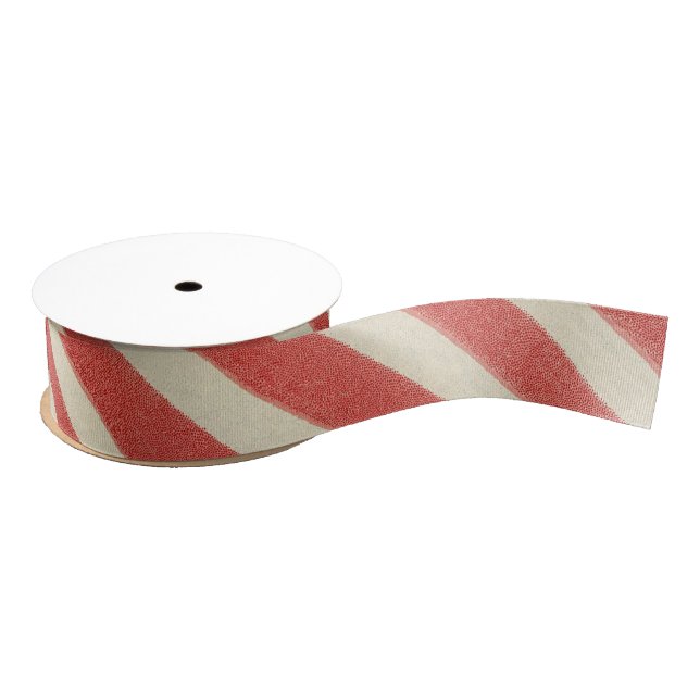 Vintage Red Striped 1.5" Grosgrain Ribbon (Spool)