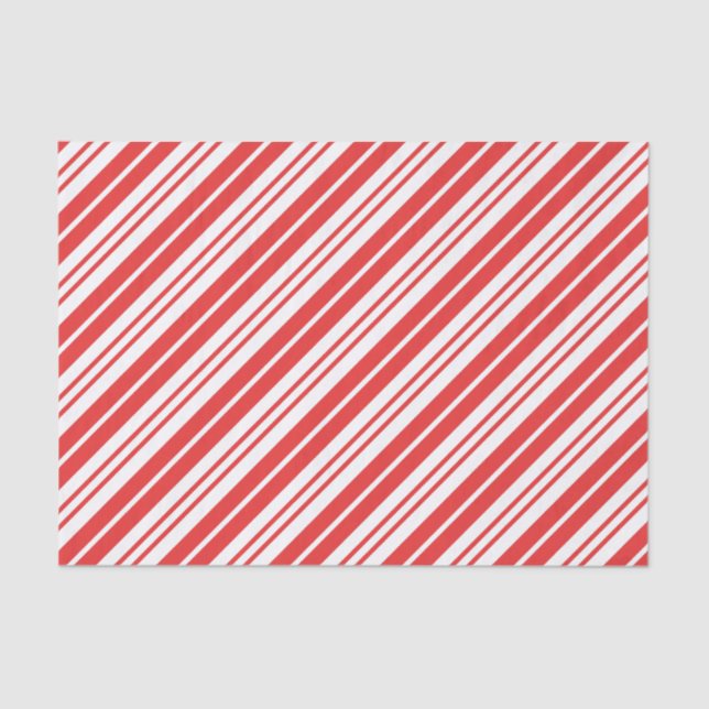 Vintage Red Striped Christmas Tissue Paper (Front)