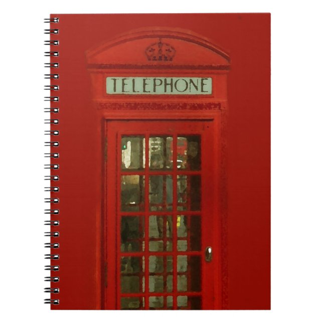 Vintage Red Telephone Box Notebook (Front)