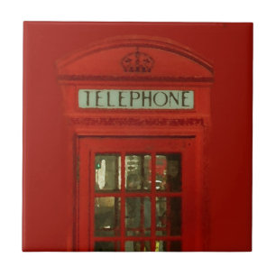 Vintage Red Telephone Box Tile
