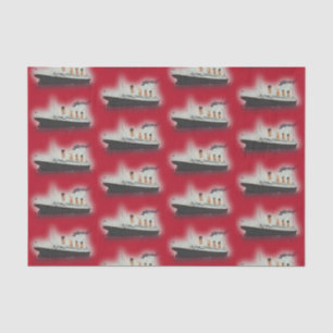 Vintage Red Titanic Ship Christmas Tissue Paper