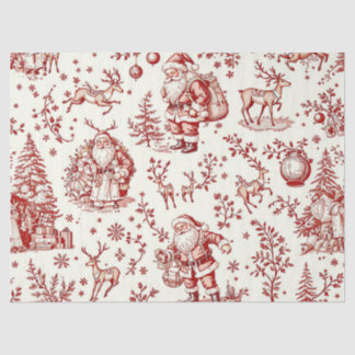 Vintage Red Toile Christmas Tissue Paper