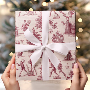 Vintage Red Toile    Classic French  Wrapping Paper