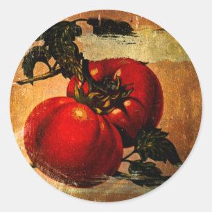 Vintage red tomatoes sticker