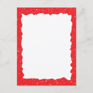Vintage Red Torn Paper Custom Border Template Postcard