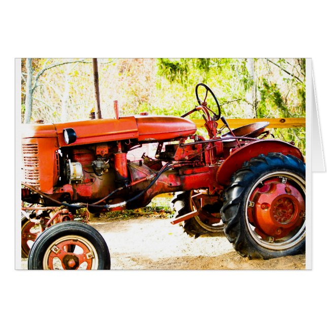 Vintage Red Tractor (Front Horizontal)