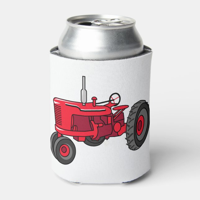 Vintage Red Tractor Can Cooler (Can Front)