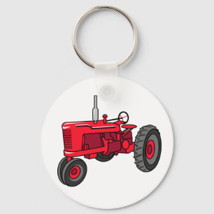 Vintage Red Tractor Key Ring